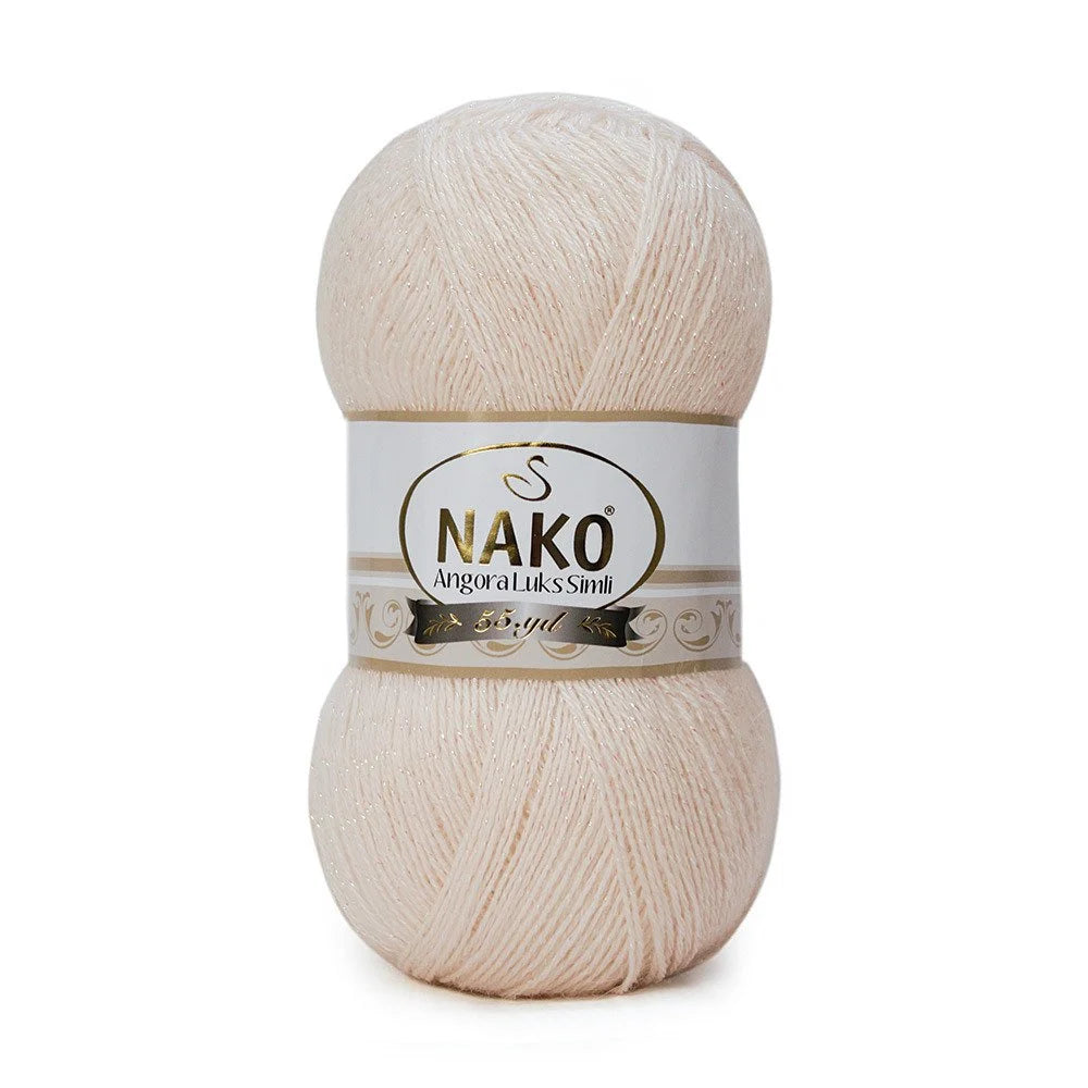 Nako Angora Luks simli, glitter, crochet knit yarn, Hobby Shopy