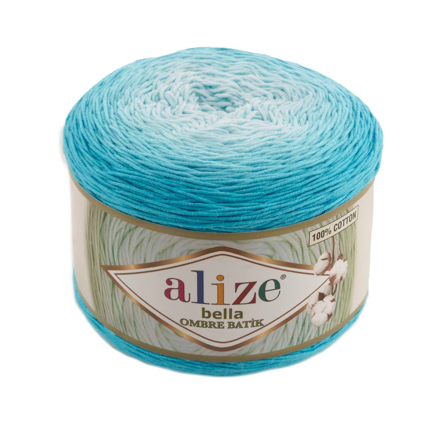 Alize Bella Ombre Batik 7409 Cake Yarn, Cotton, Hand hnitting, Crochet, Hobby Shopy
