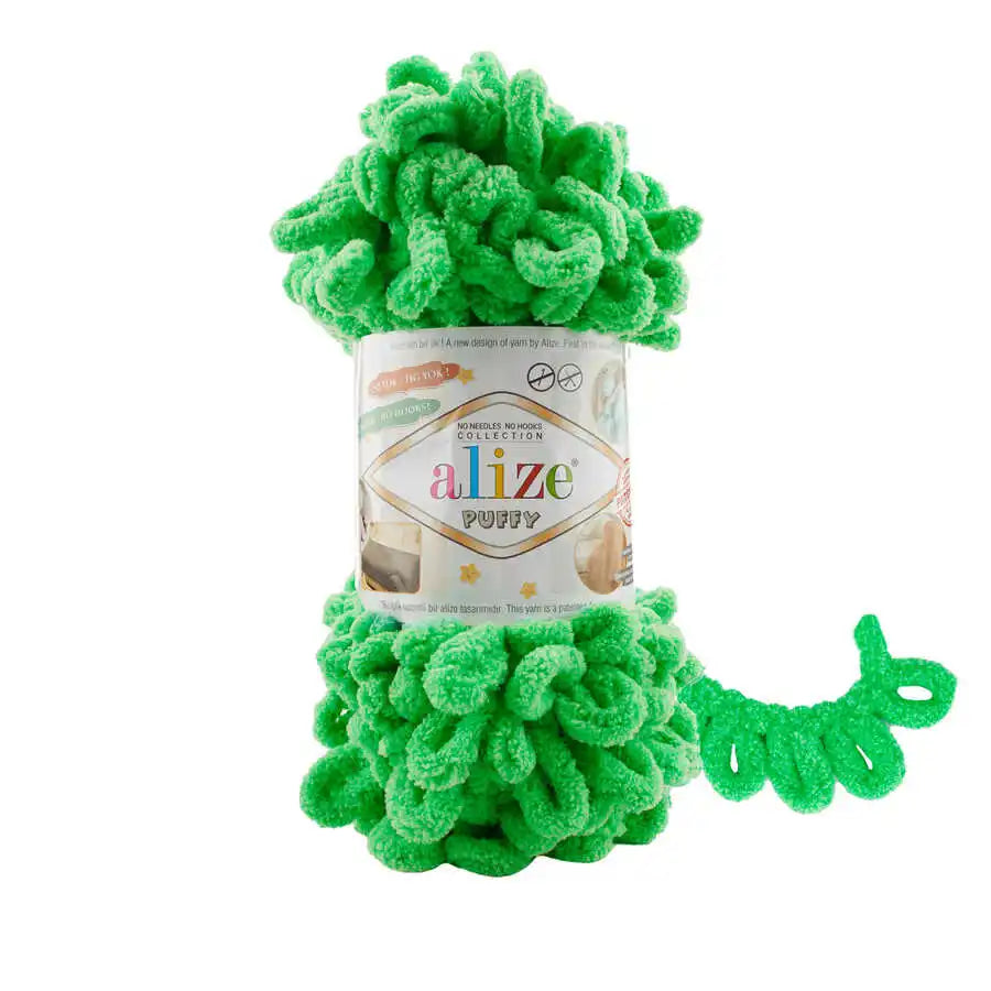 Alize Puffy Yarn, Finger Knitting