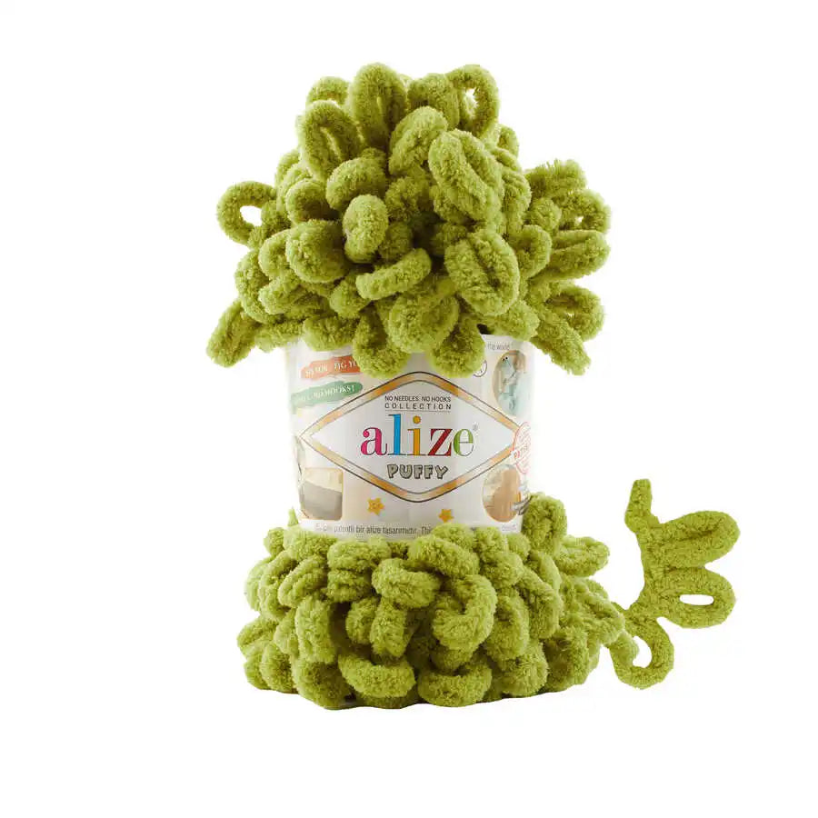 Alize Puffy Yarn, Finger Knitting