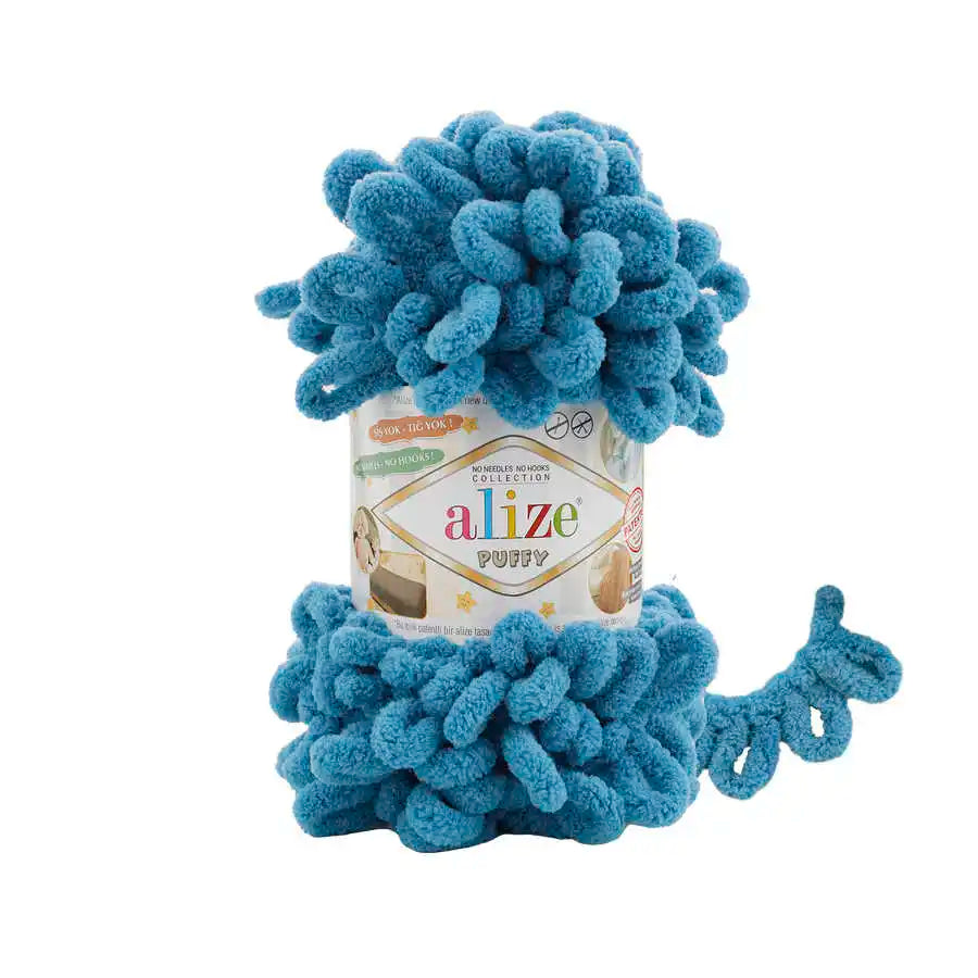 Alize Puffy Yarn, Finger Knitting