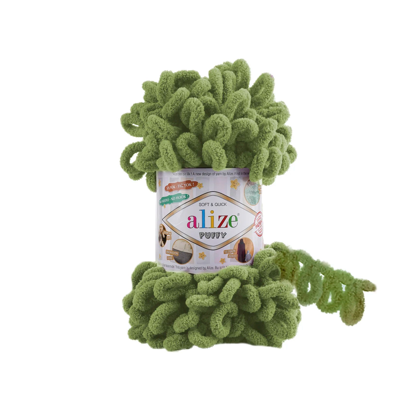 Alize Puffy Yarn, Finger Knitting