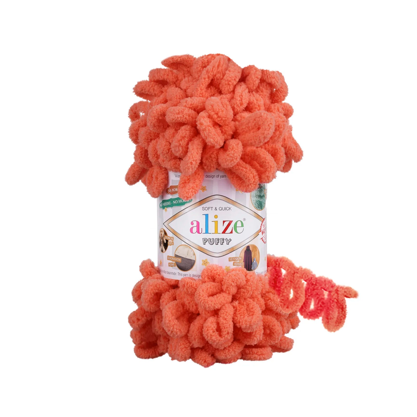 Alize Puffy Yarn, Finger Knitting